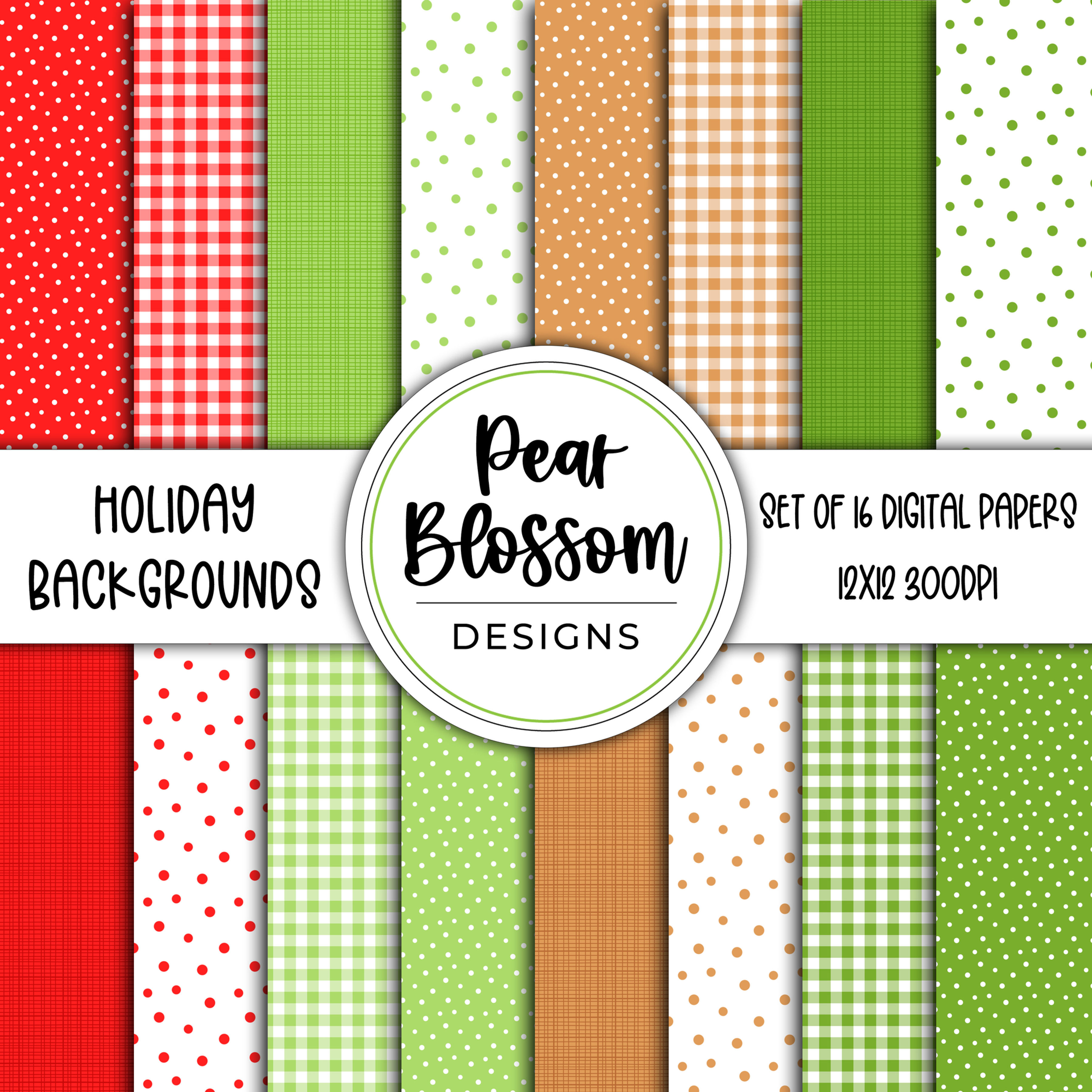 Holiday Backgrounds Digital Paper Set