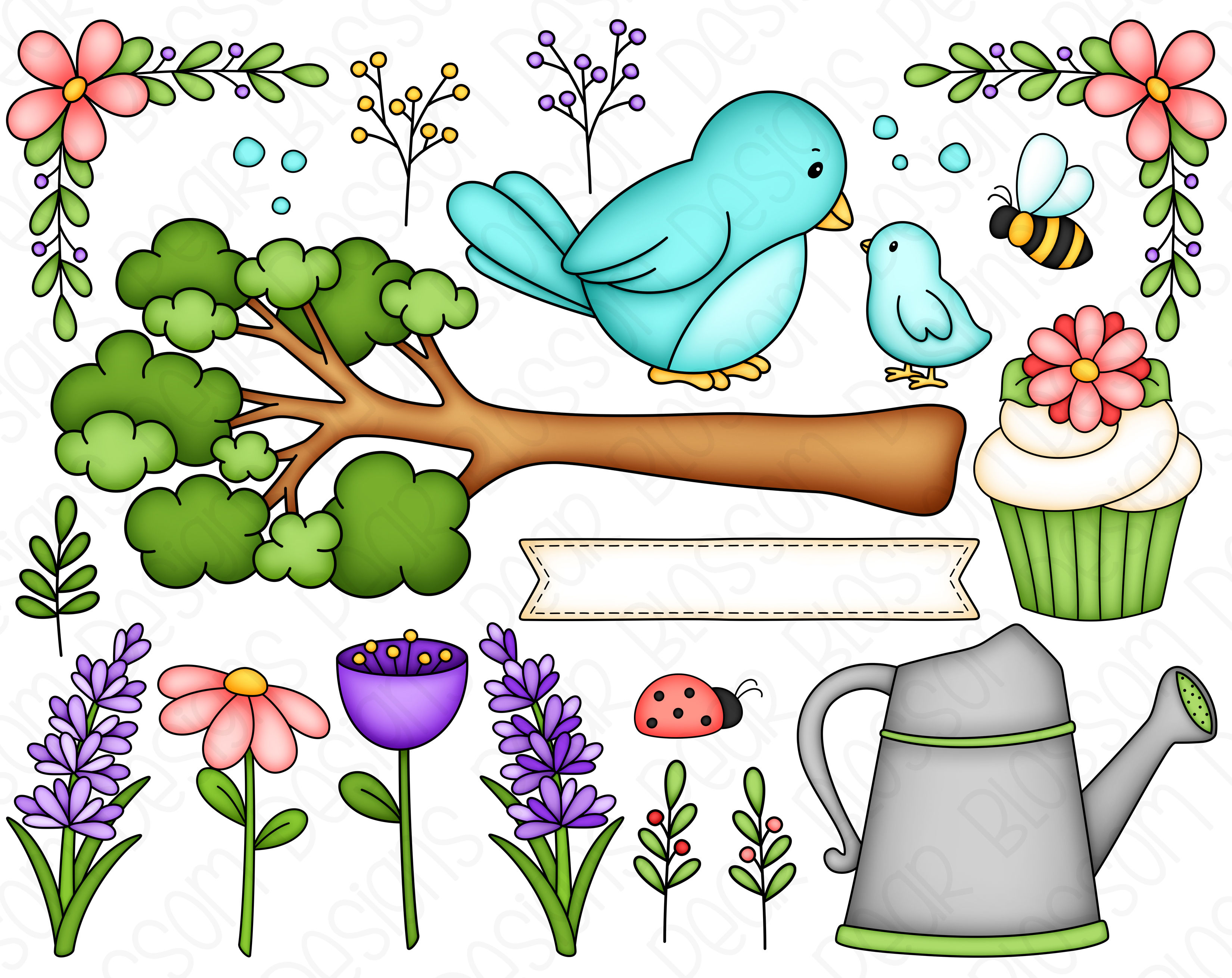Flower Garden Clipart Set