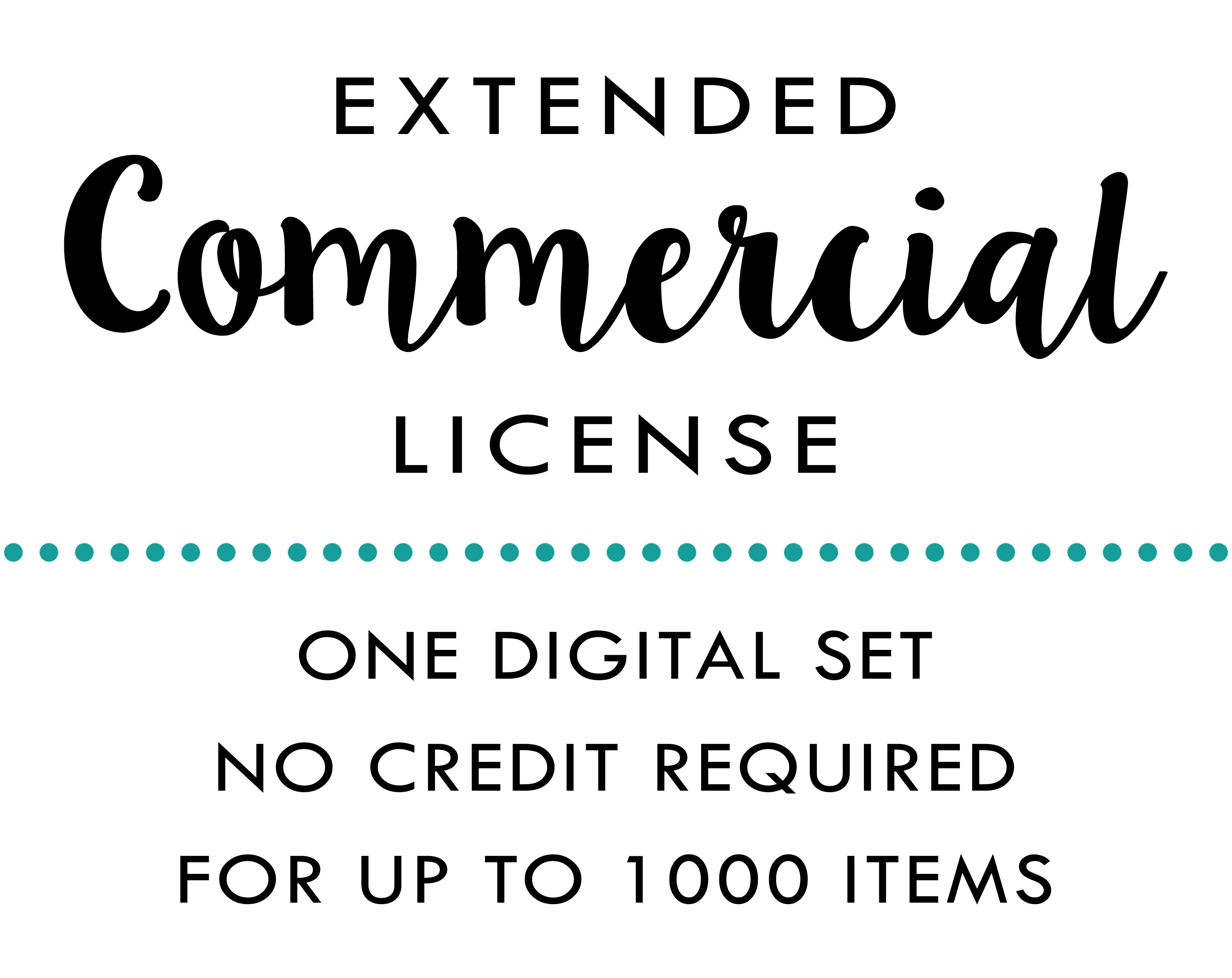 Extended Commercial License - 1 Digital Clipart, Stamp or Paper Set