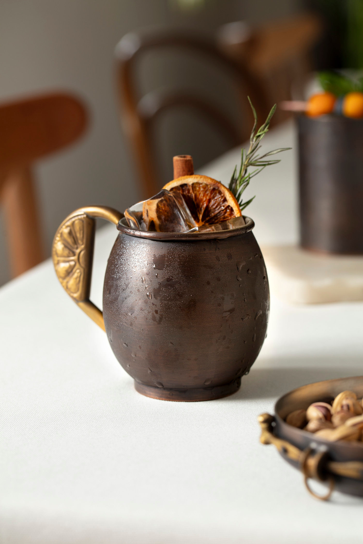 Oxidized Mandarin Copper Cocktail Glass