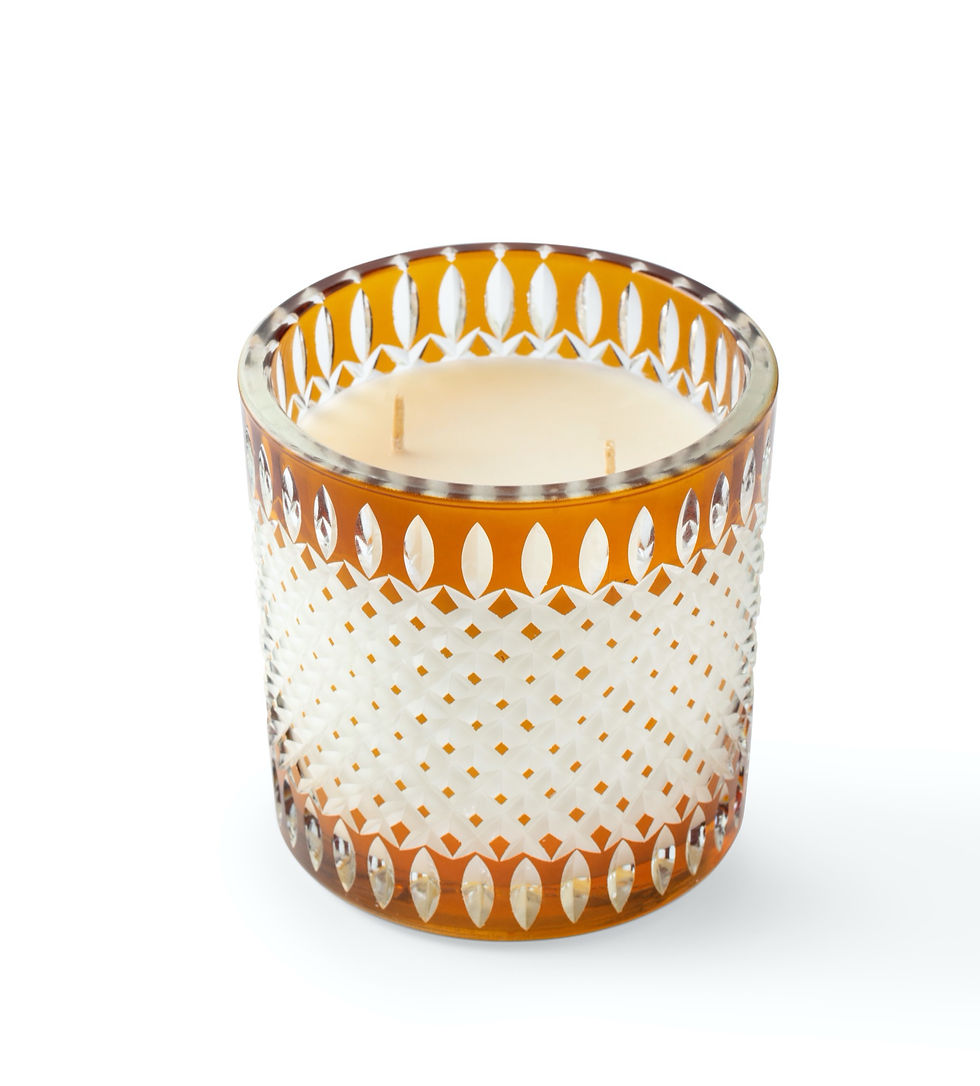 Thumbnail: Clair De Lune NO 4 Amber Cut Glass Natural Soy Candle Large Size 900 gr