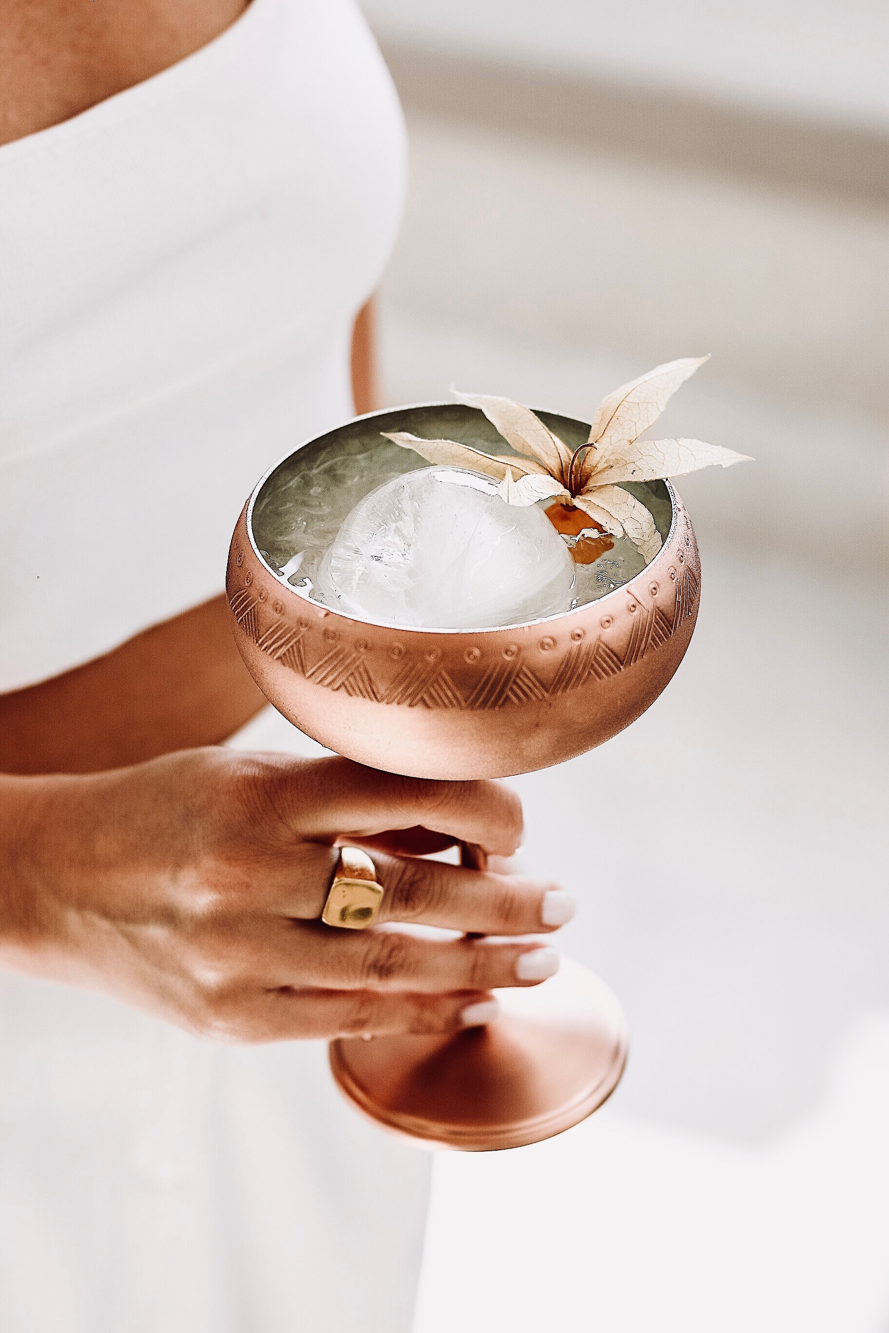 Telkari Copper Martini Glass