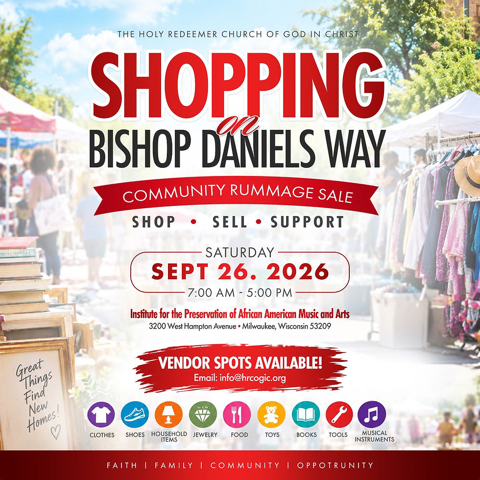 SHOPPING ON BISHOP DANIEL'S WAY