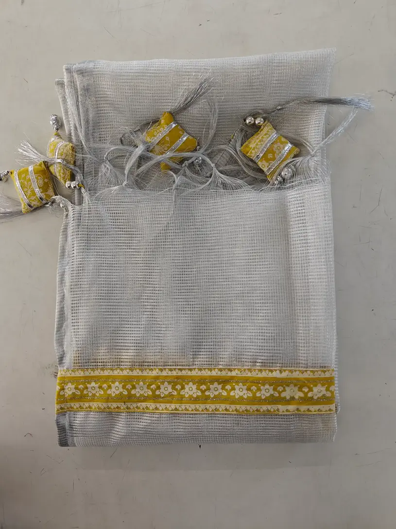 mustard kurti with khadi print