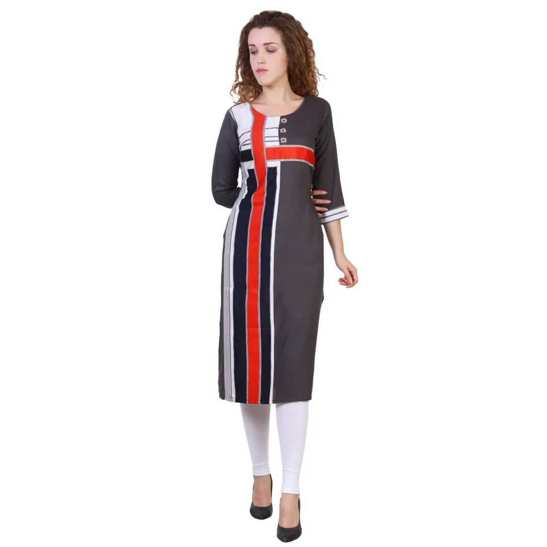 Orange Mix And Match Cotton Kurti