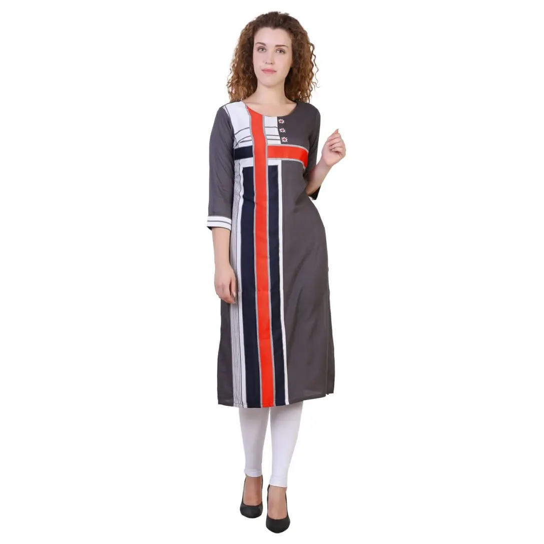 Orange Mix And Match Cotton Kurti