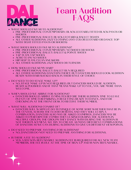 Audition FAQ's Page 1