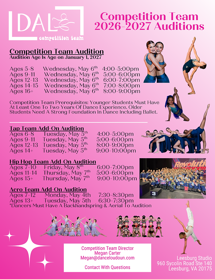 Competition Auditions 2026 Flyer
