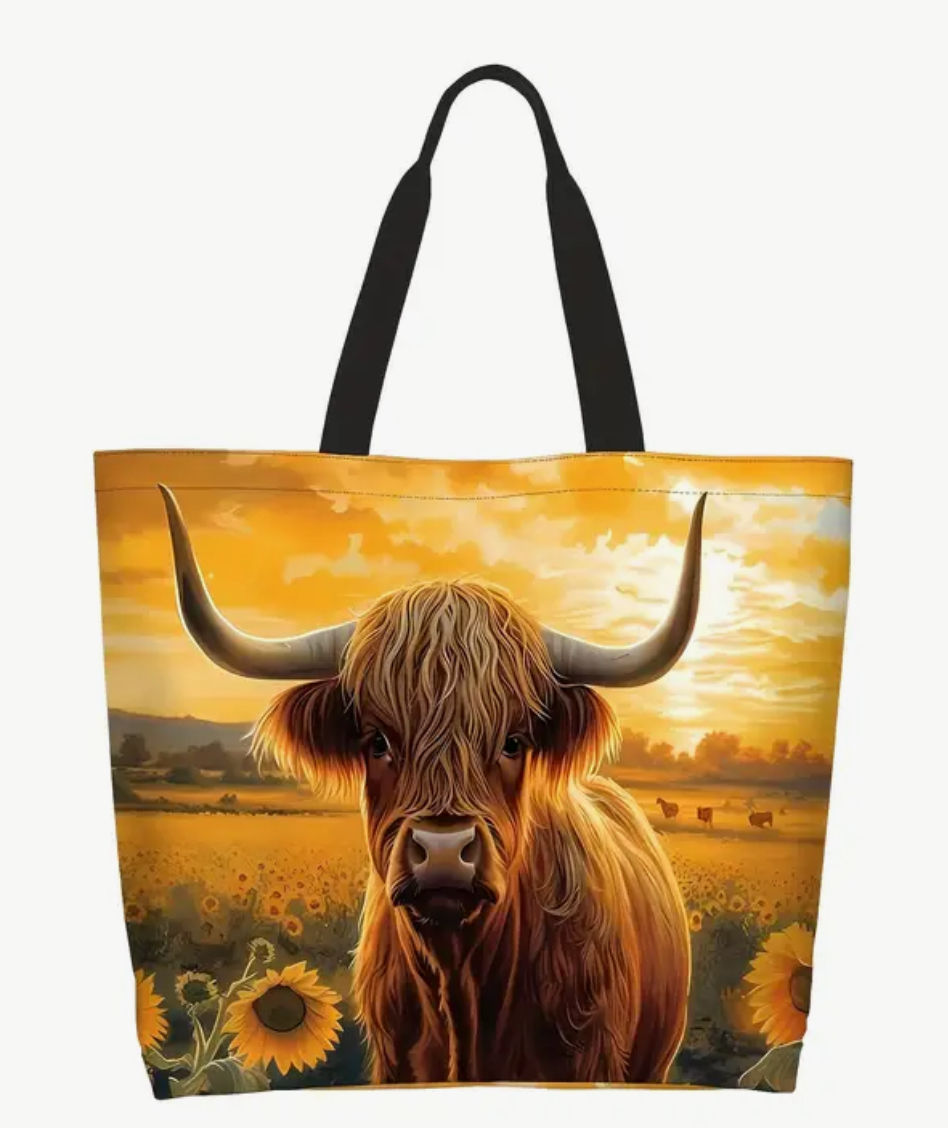 Thumbnail: Large Highland Cow Tote Bag