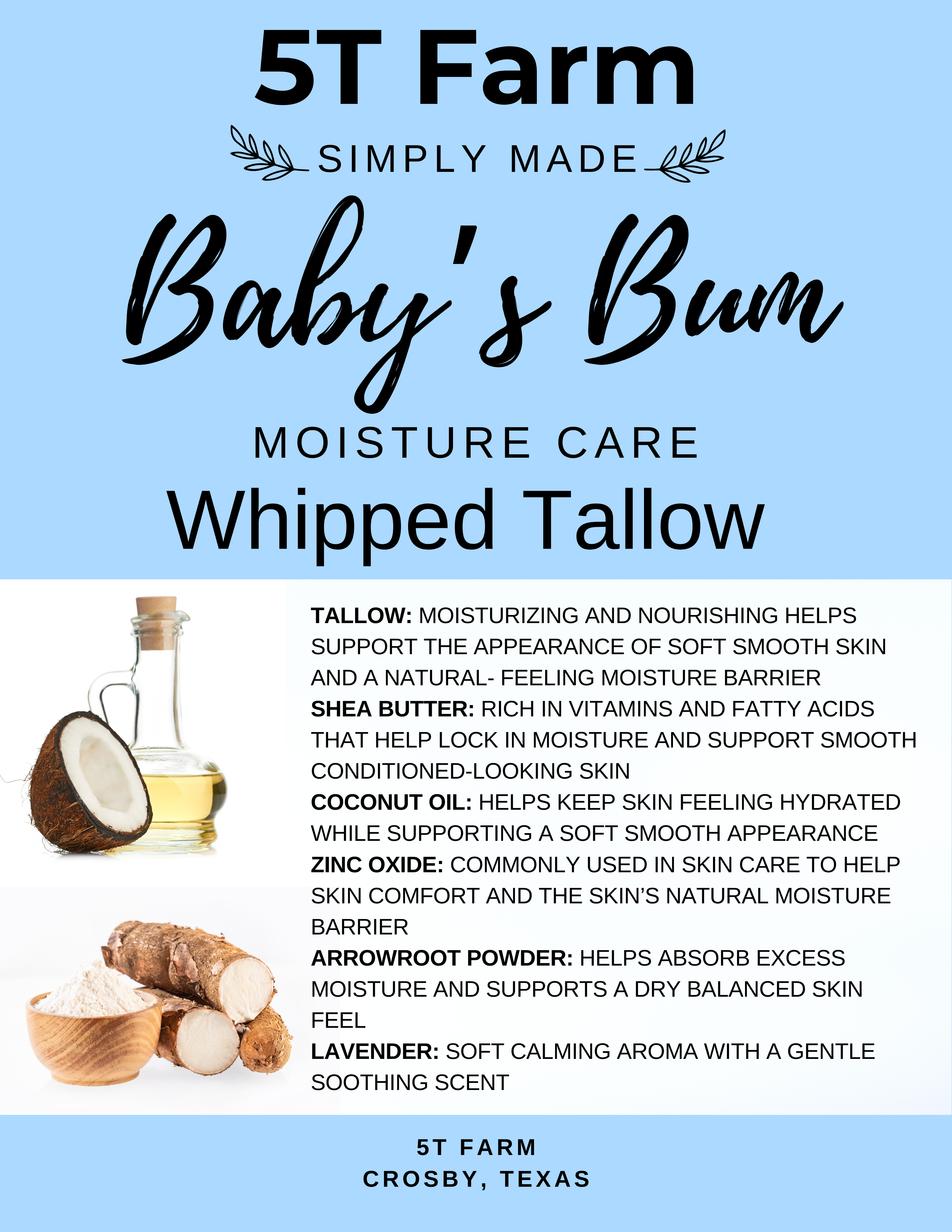 4 oz Container of Baby’s Bum Whipped Tallow
