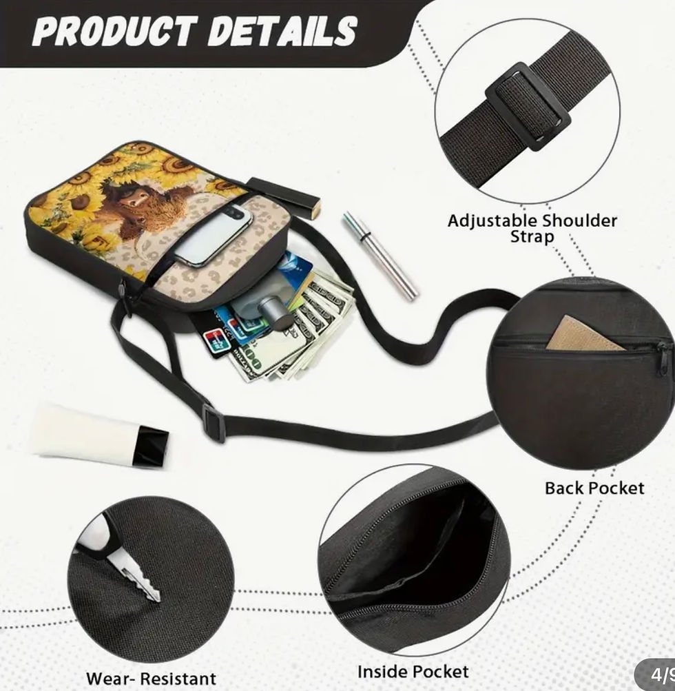 Thumbnail: Highland Cow Double Layer Messenger Bag