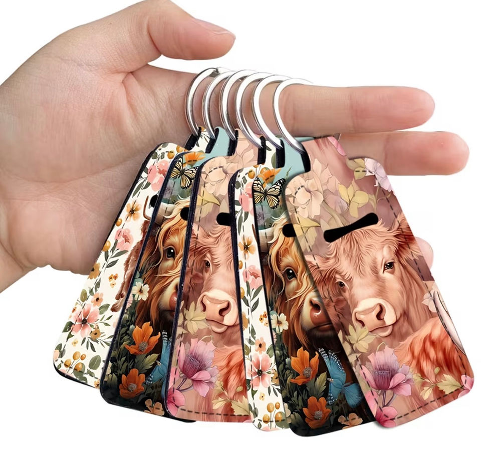 Thumbnail:  Highland Cow Lip Balm Keychain