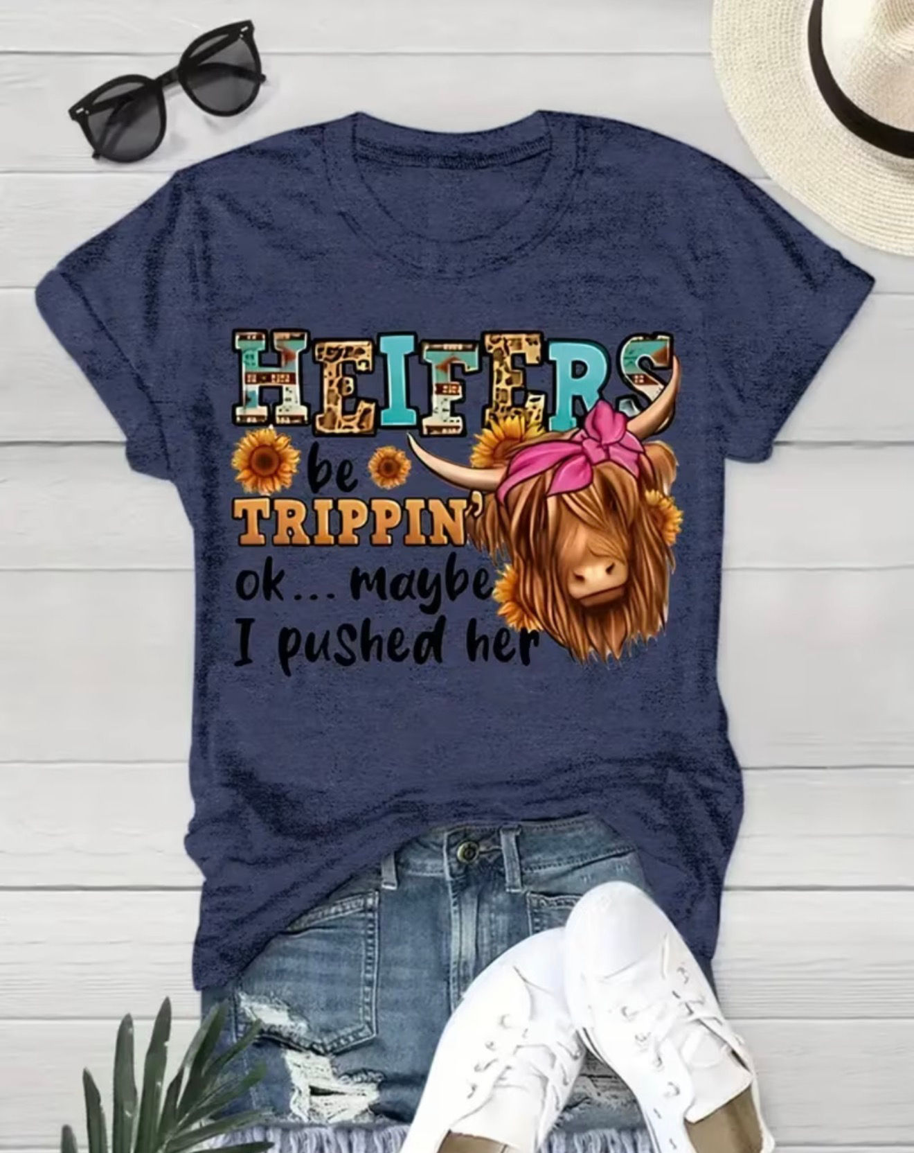 Heifers Be Trippin’ Graphic Tee 🤠🌻🐮