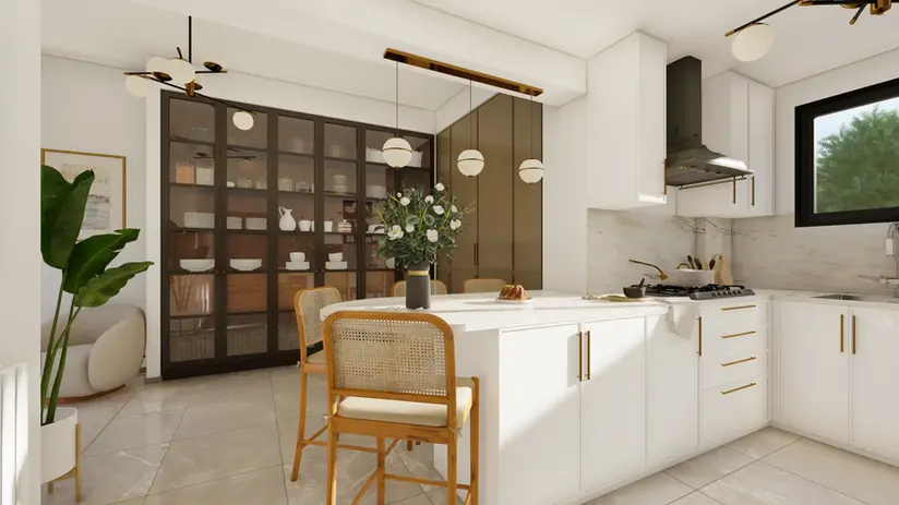 kitchen renovation showcasing Japandi-country style fusion