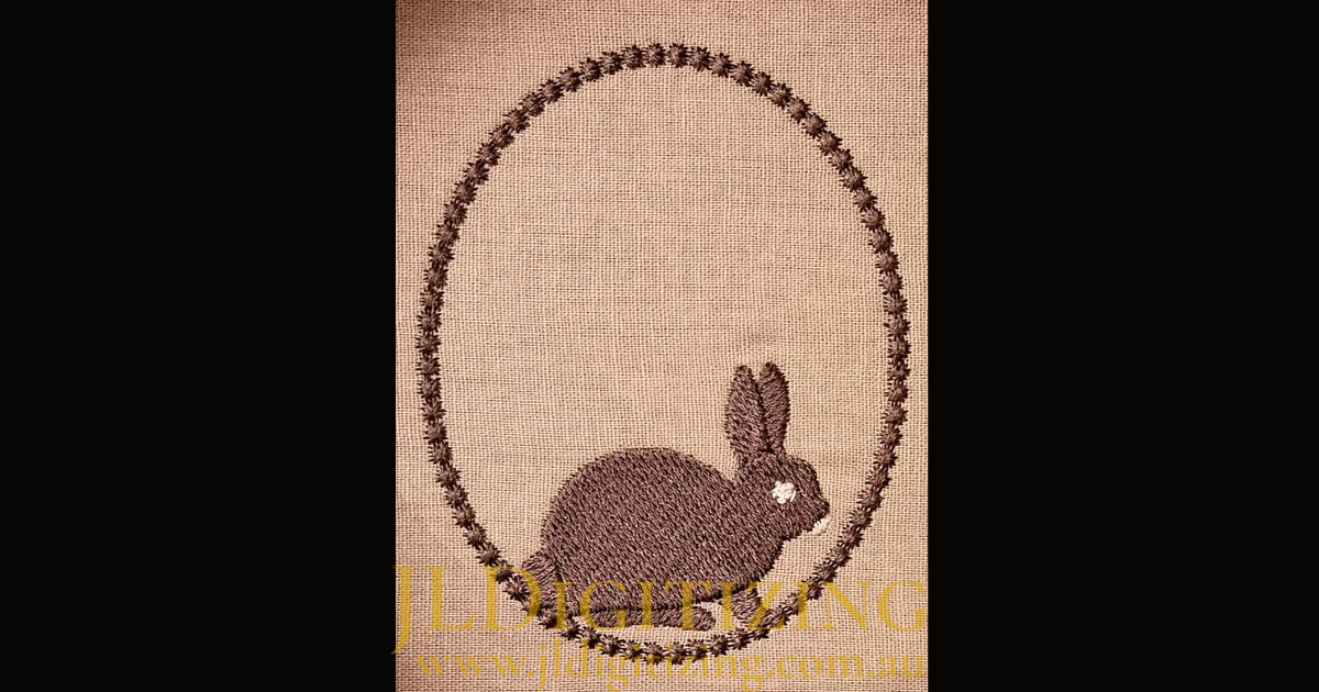 Rabbit Ornament V3 - 86x68mm - Machine Embroidery Design