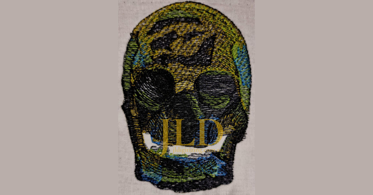 Grunge Monster (Troll?) Skull 107x76mm - Machine Embroidery Design