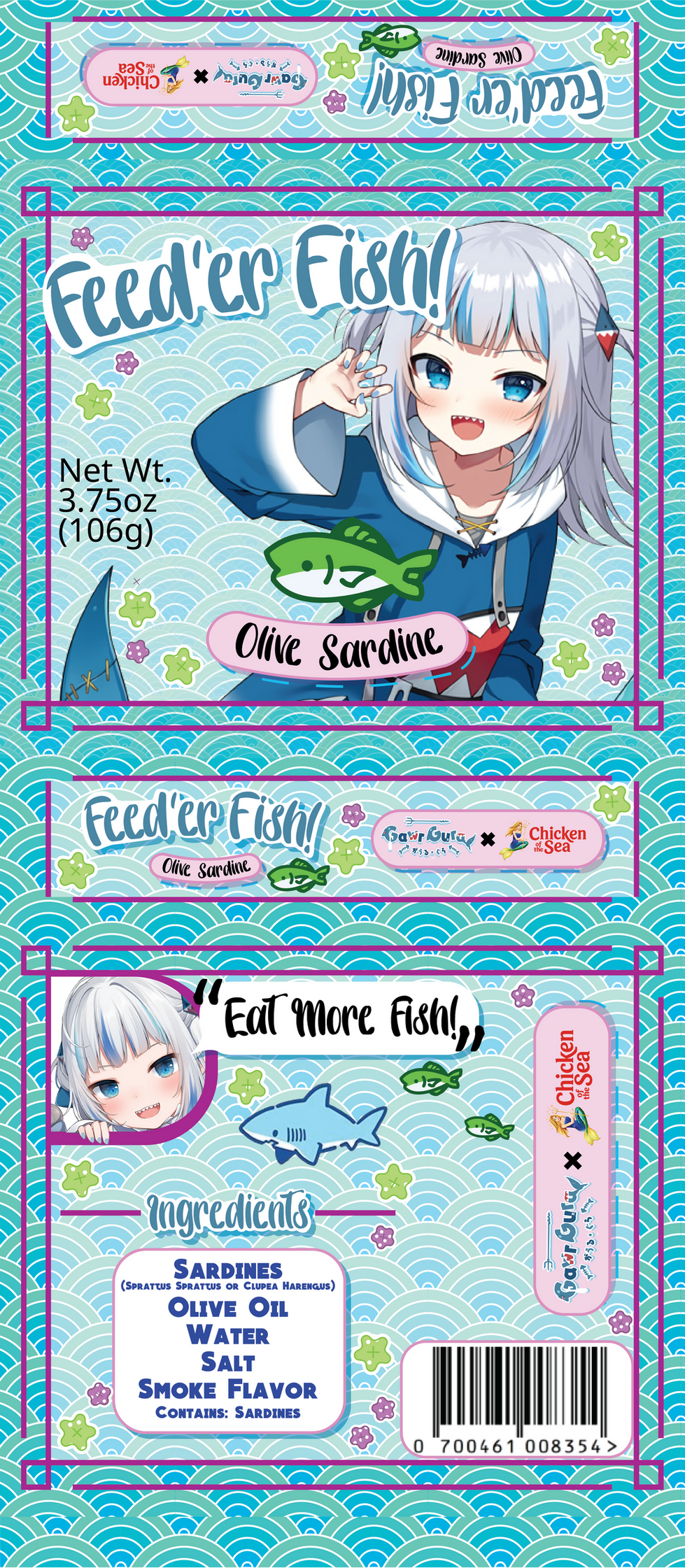 Dieline, Design, GawrGura, Sardine