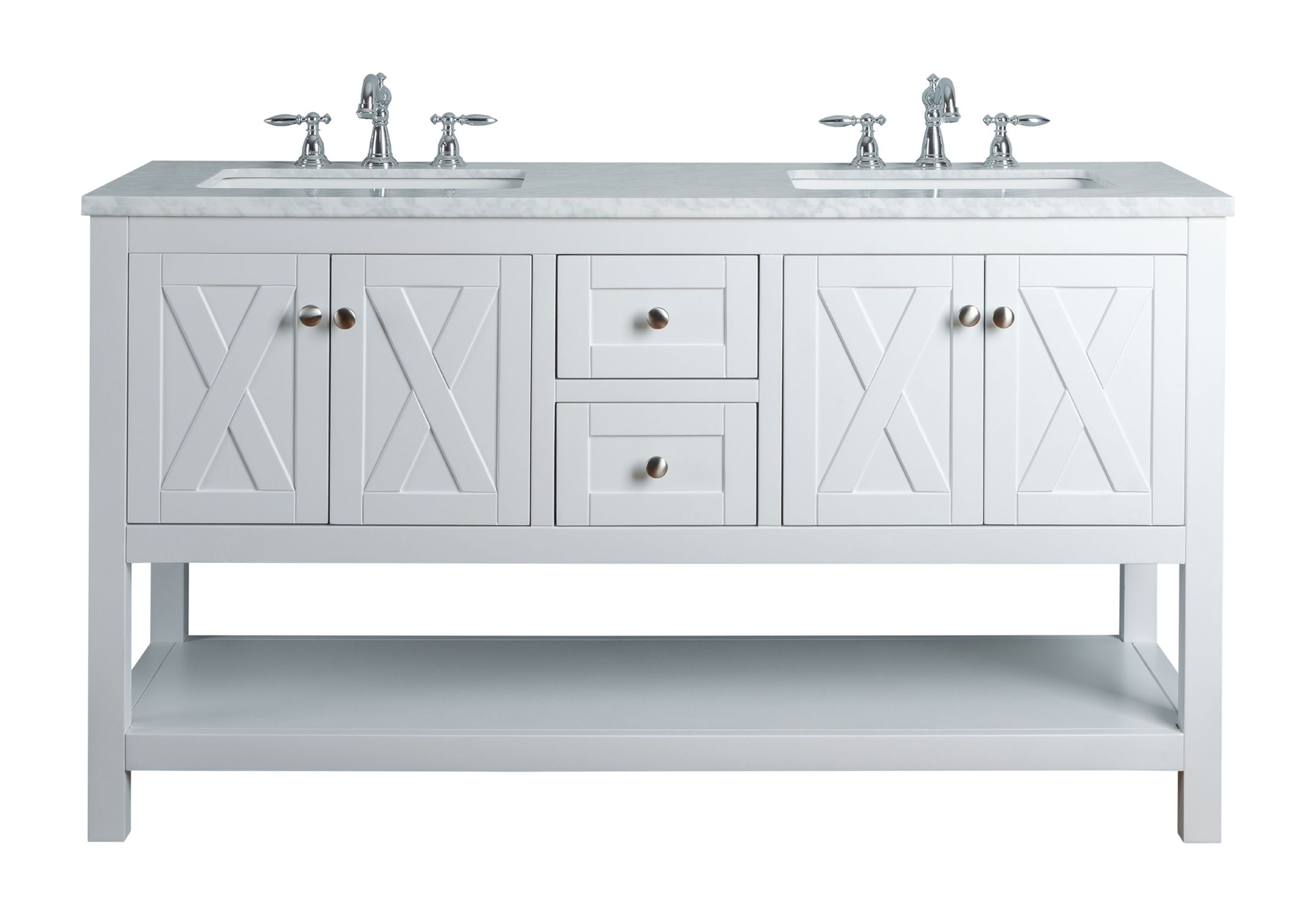 Anabelle 60" White Double Sink Vanity