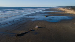 Driving on the beach in Seabrook, Washington.