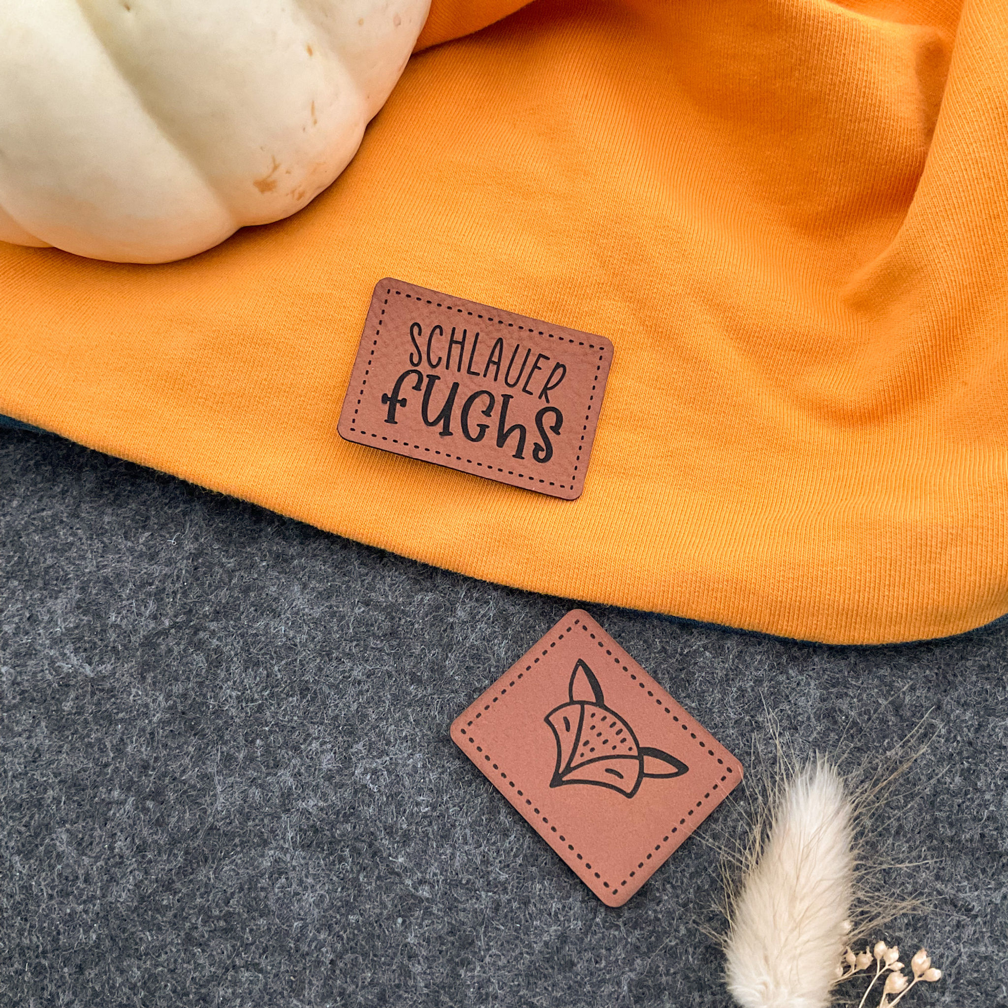 Kunstlederlabel "Schlauer Fuchs"