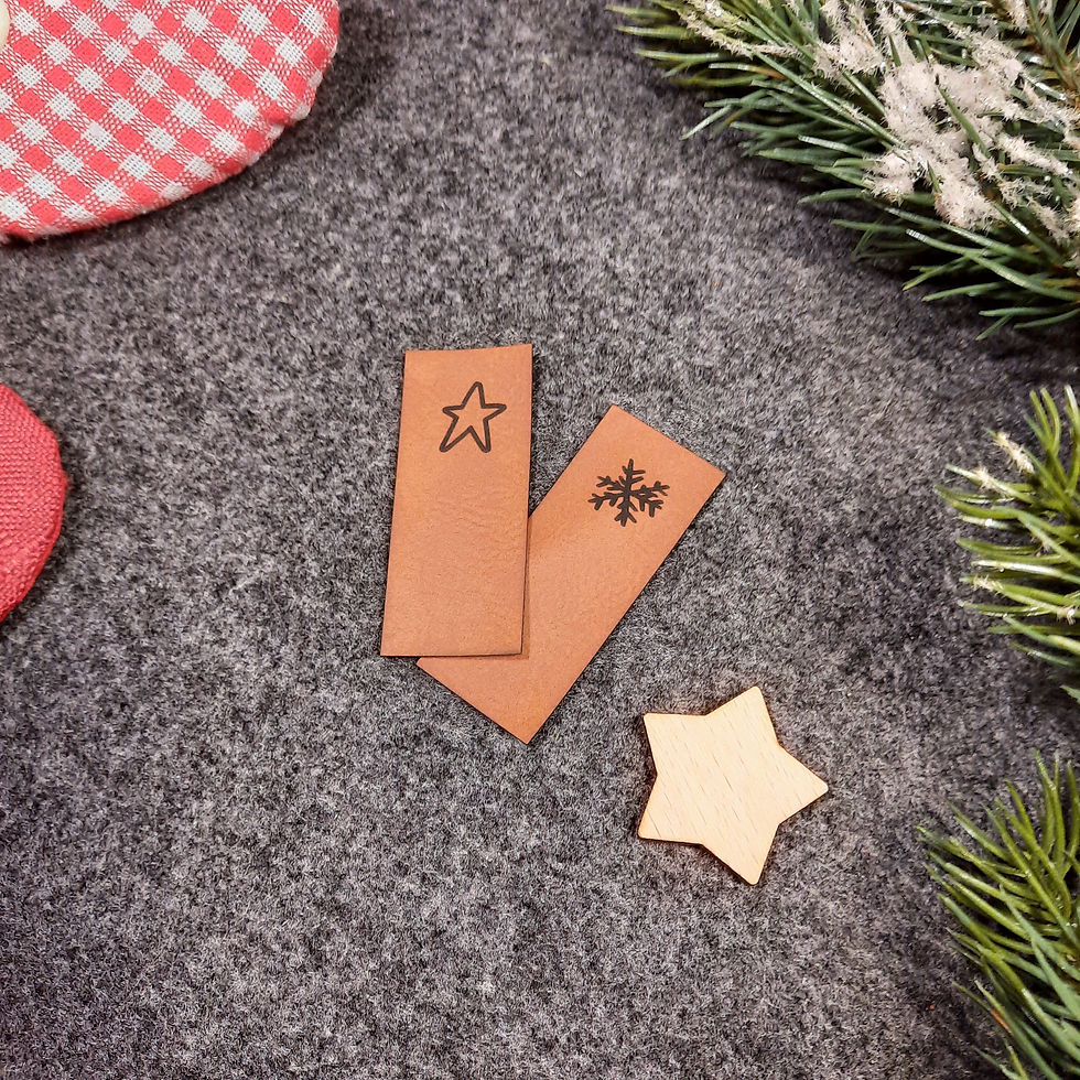 Kunstlederlabelset "Winter" zum Umklappen