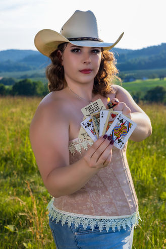 Outdoor boudoir in York PA field showing personality and sass