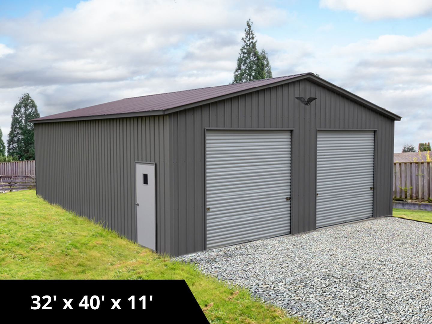 Quaker Gray Commercial Metal Garage | Legacy Carports