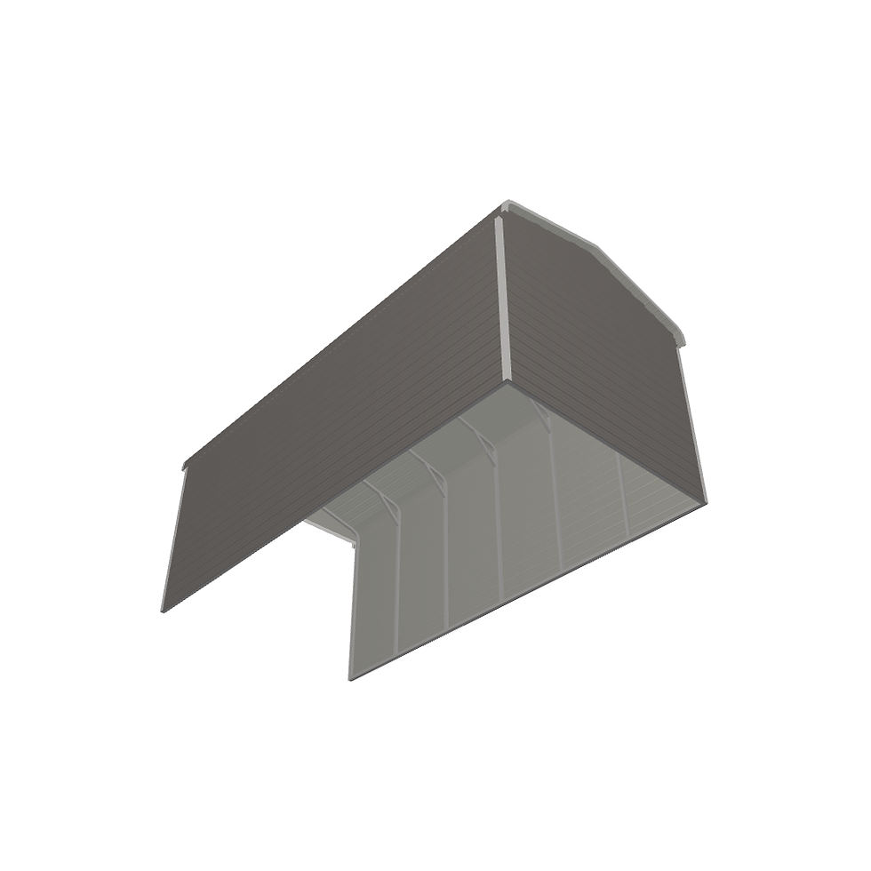 Thumbnail: Pewter Gray Enclosed Metal Carport Bottom