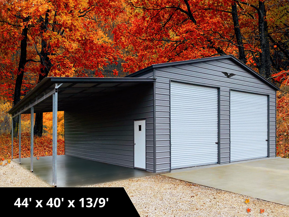 Double Garage with Lean-to