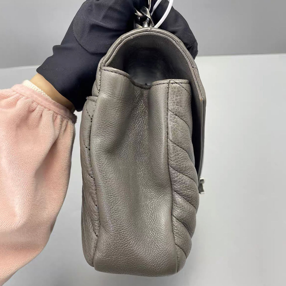 縮圖：YSL  Medium Chevron College Bag Grey