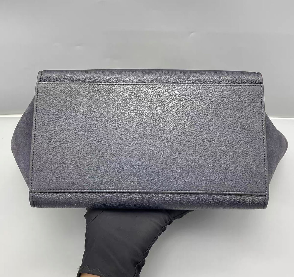 縮圖：Celine Trapeze Bag Navy Blue Leather