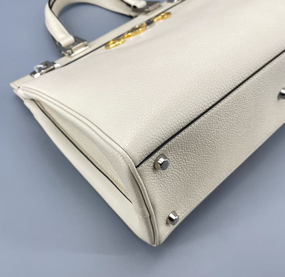 縮圖：Gucci White Grainy Leather Zumi Medium Tote Bag