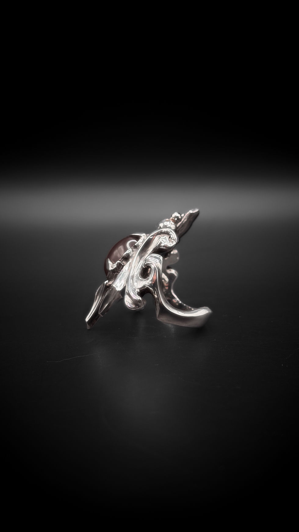 Thumbnail: Grey Moonstone, Sterling Silver Ring
