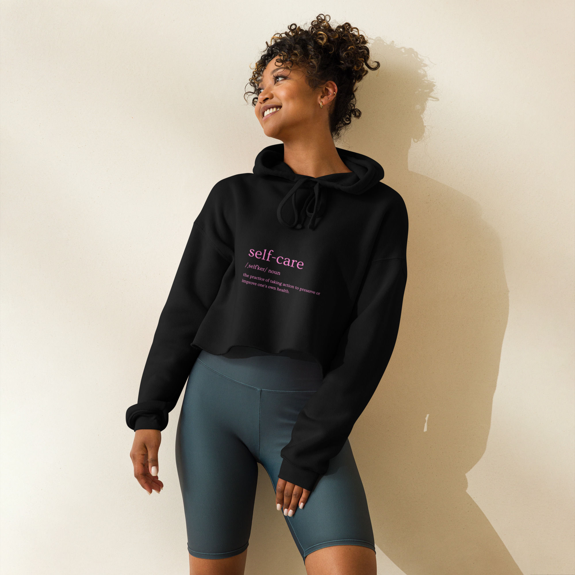 "SELF CARE" Crop Hoodie WOMEN ATHLETIC