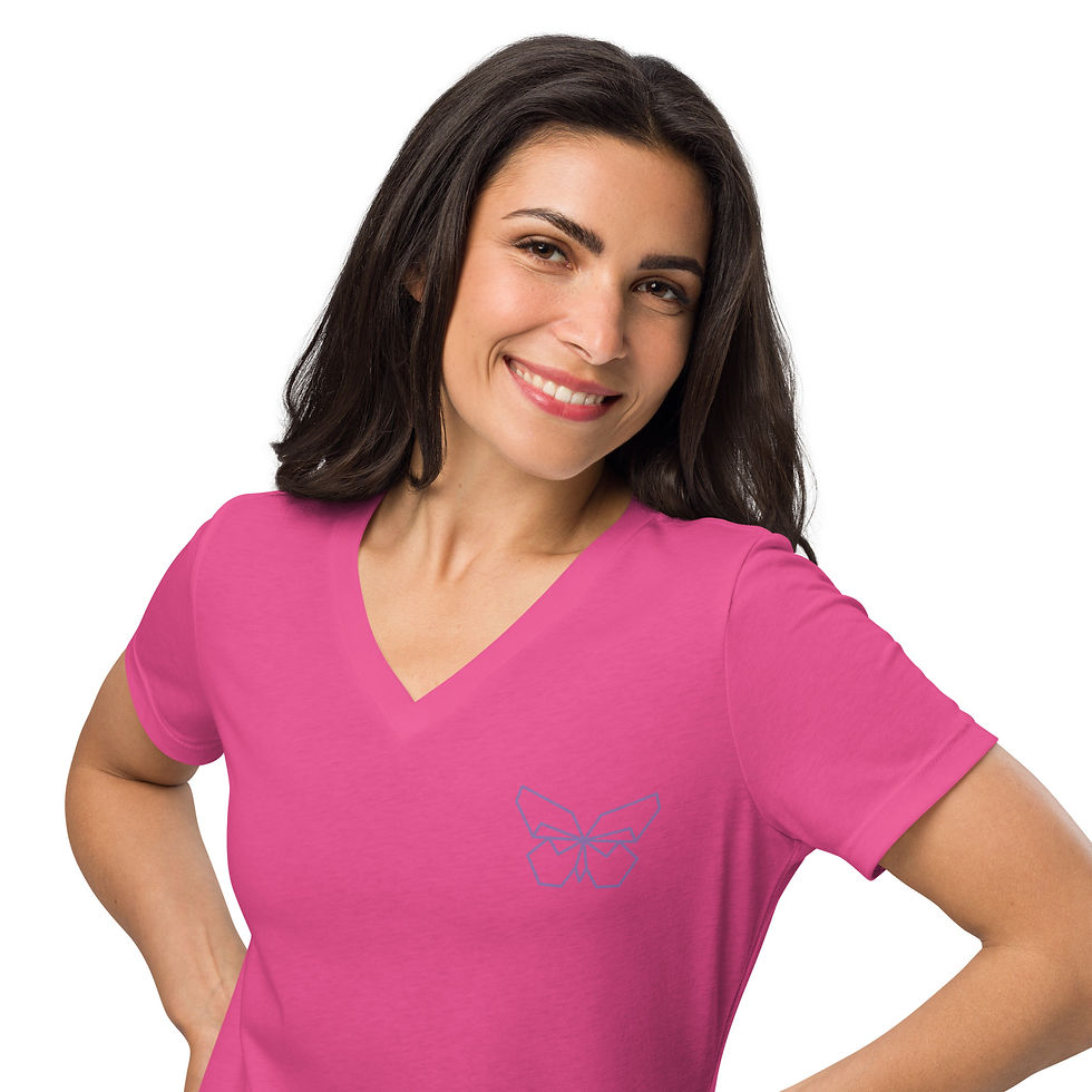 Thumbnail: "YOU ARE THE BUTTERFLY EFFECT" Women’s relaxed v-neck t-shirt