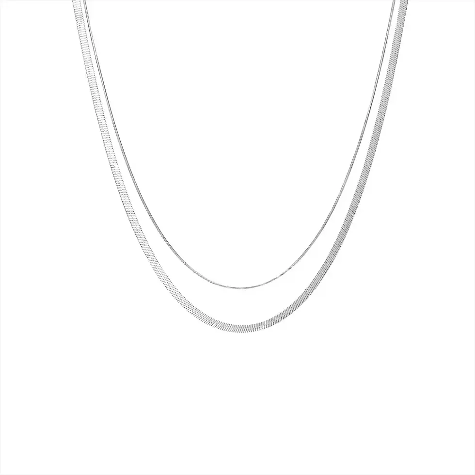 Thumbnail: Minimalist Snake Lariat Double Chain Necklace