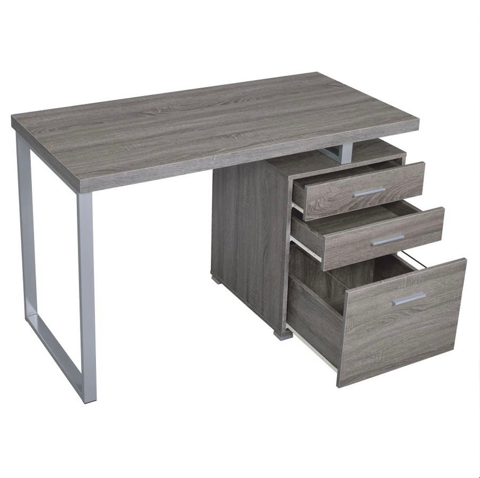 Thumbnail: 3-drawer Brennan Office Desk Weathered Grey
