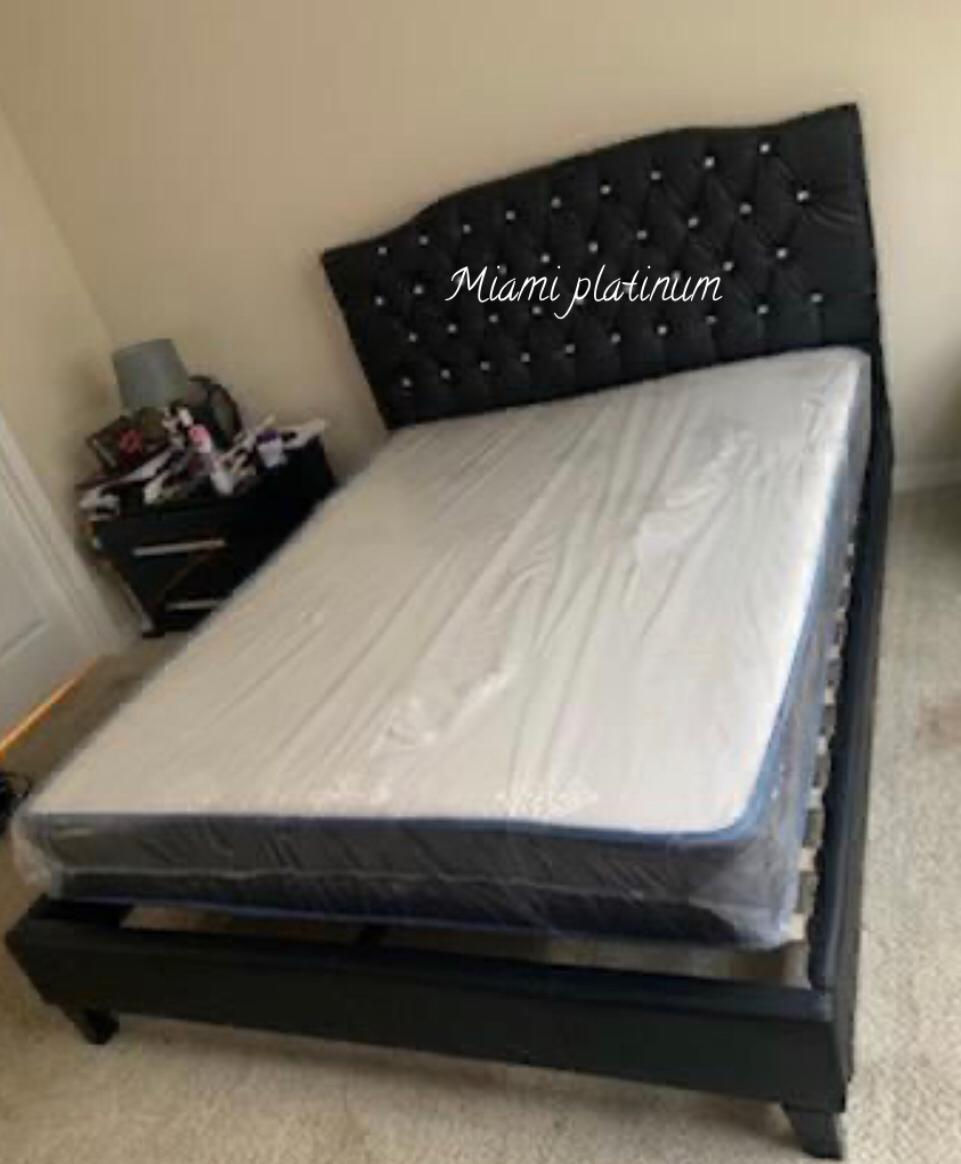 Thumbnail: Queen bed Frame. Available in white,black,gray