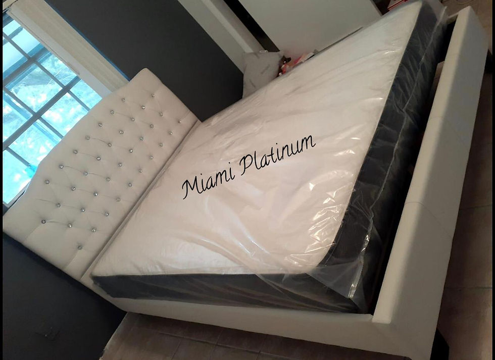Thumbnail: Queen bed Frame. Available in white,black,gray