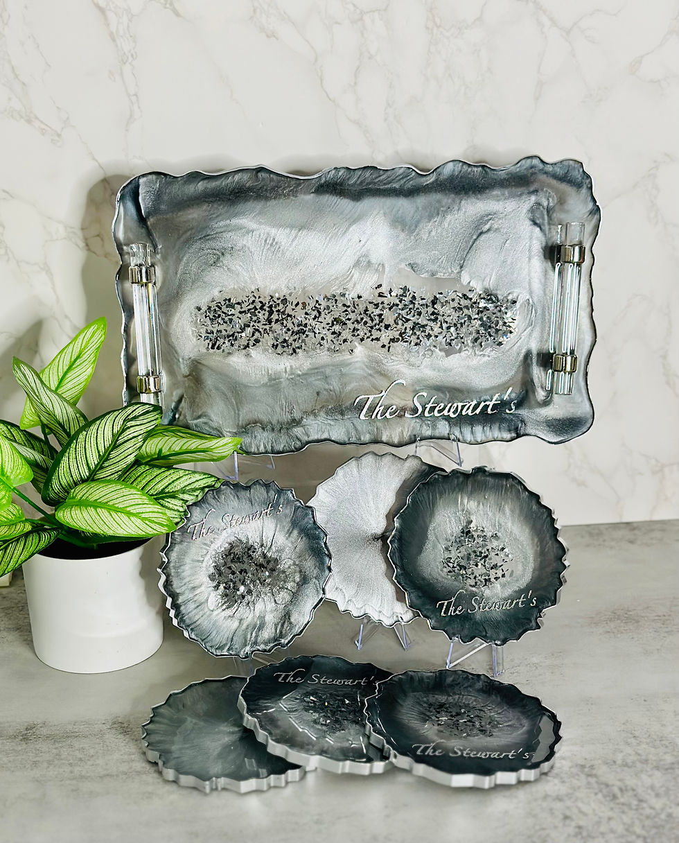 Thumbnail: Custom Resin Tray & Coaster Set