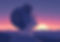 non binary person relaxed wearing headphones, looking at the sunset. Shot from chest up. 3