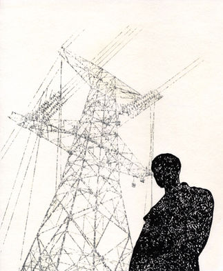 Noir, monotype, psyché, dessin contemporain, gravure, ombre, art contemporain, arts plastiques, encre, Zabel Charrié