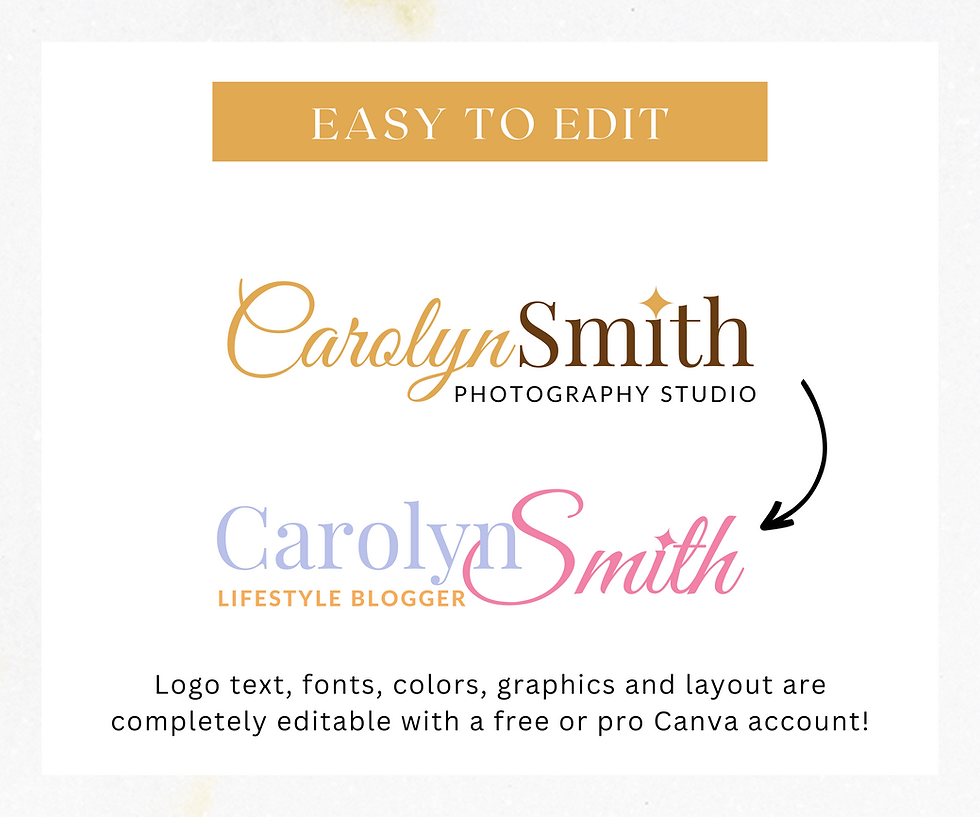 Thumbnail: Boho Logo Design, Elegant Logo Design, Premade Canva Logo, Photography Logo Template
