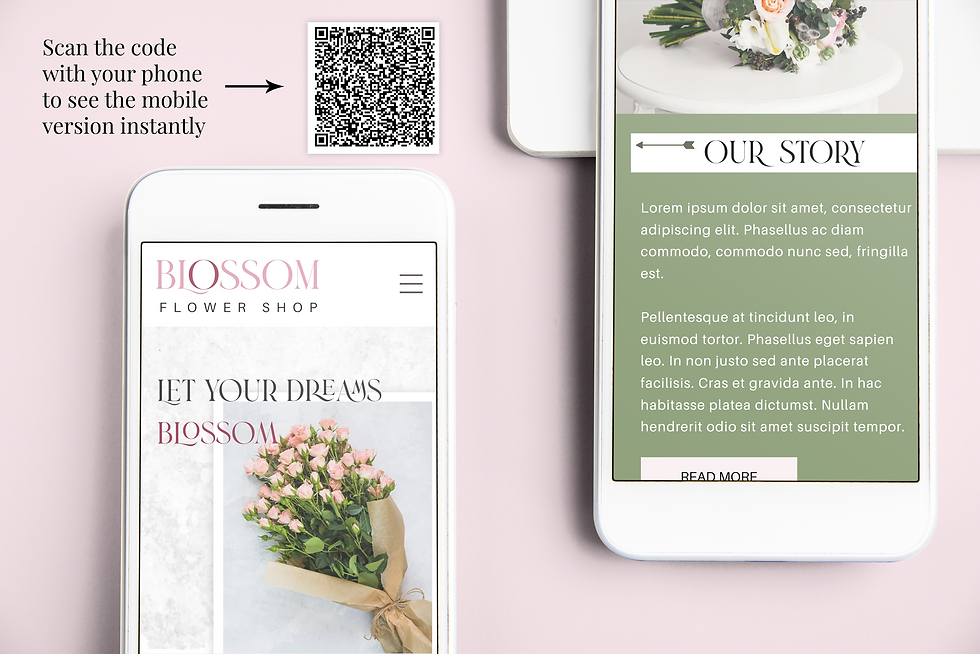 Thumbnail: Wix Website Template, Wix Website Design, Flower Shop Website, Boho Website, Website for Florist, Wedding Website