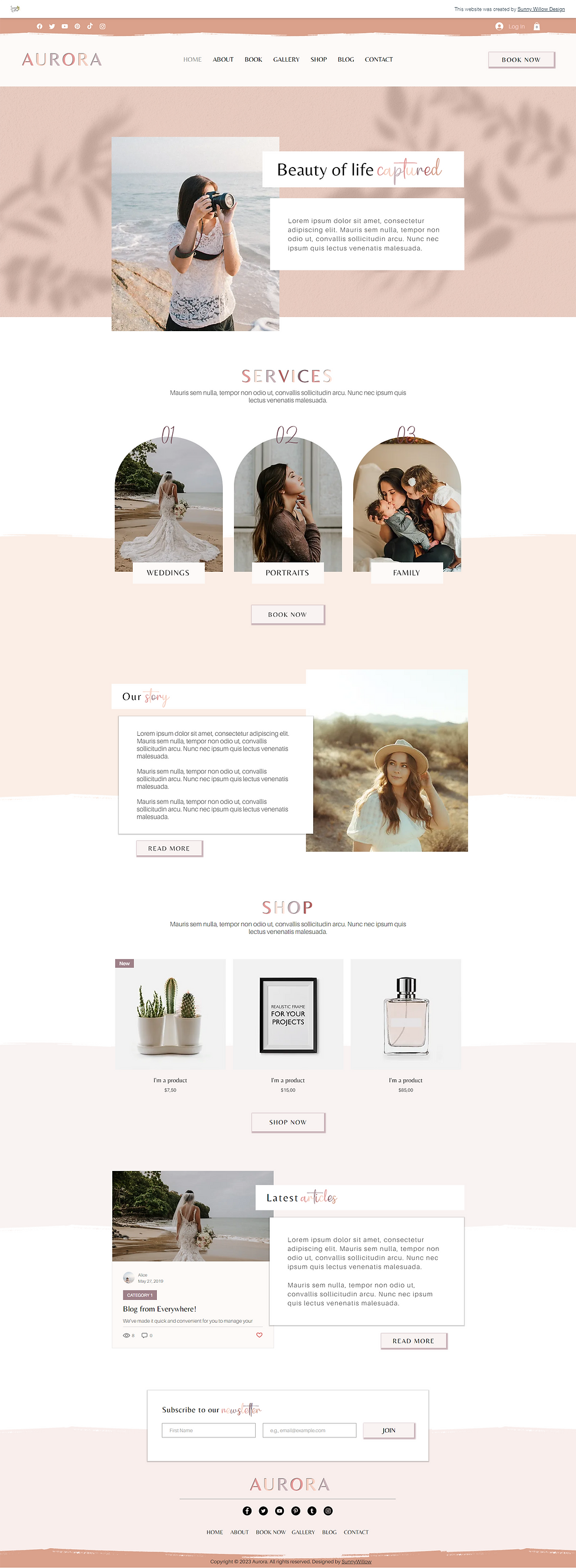 Thumbnail: Wix Website Template, Wix Website Design, Photographer Website, eCommerce Website, Flower Website, Wedding Website