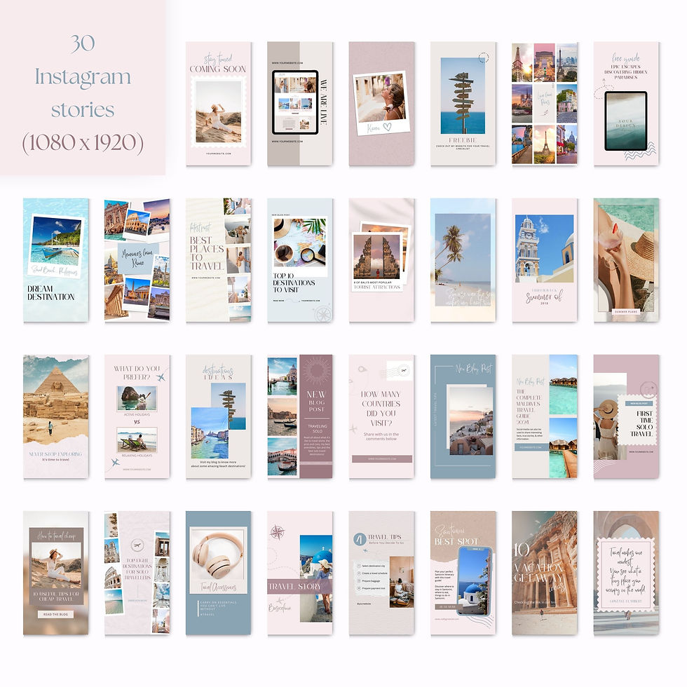 Thumbnail: Boho Instagram Templates - Travel Blog Instagram Posts - Travel Blog Flyers - Canva Instagram Templates - Social Media Posts