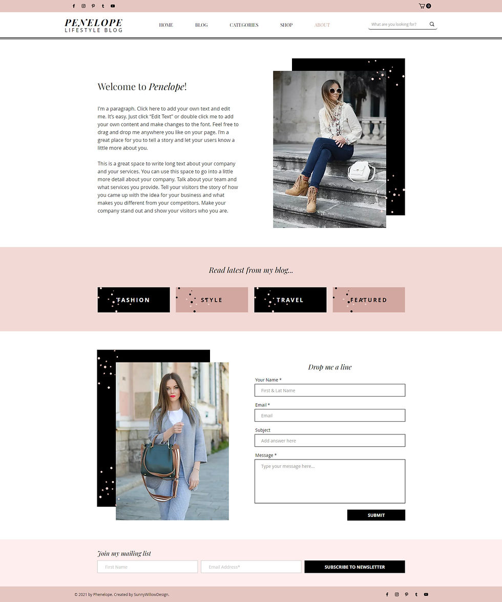 Thumbnail: Wix Blog Website, Wix Website Template, Fashion Blog, Wix Website Design, Boho Website, eCommerce Website