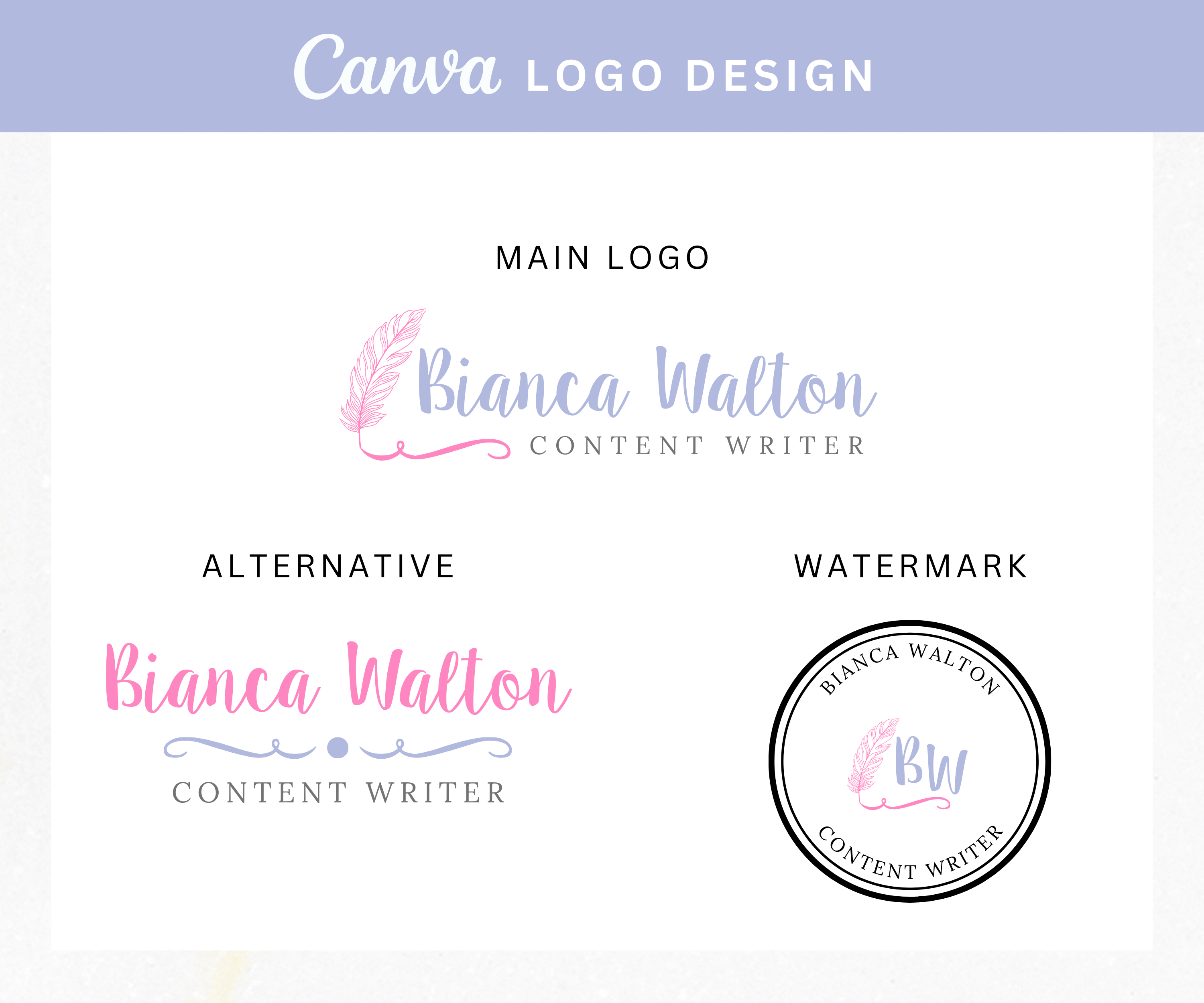 Colorful Logo Design, Premade Canva Logo Design, Feminine Logo Template
