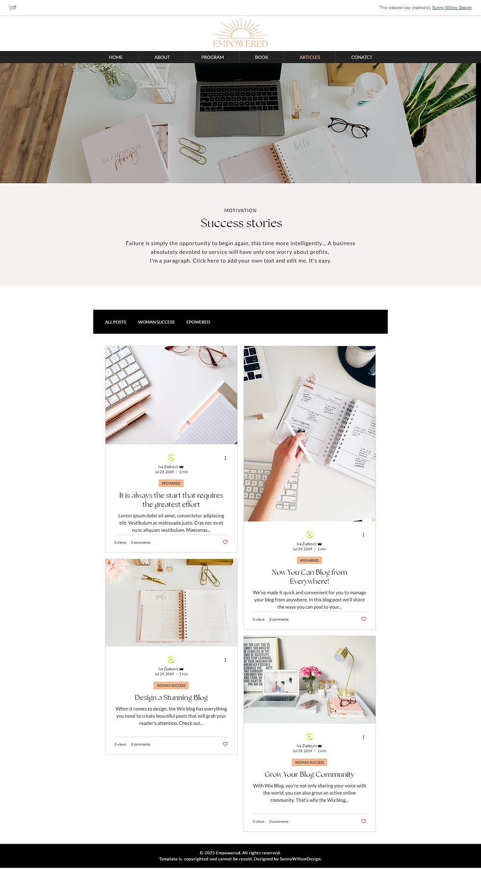 Thumbnail: Life Coach Website Design, Wix Website Design for personal brand, Female Entrepreneur Website, Sales Page Website