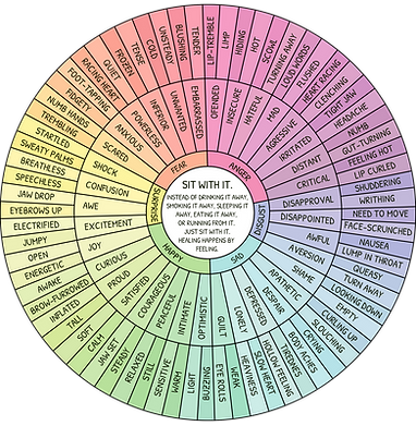 Emotional Wheel Feel, Sit with Feelings